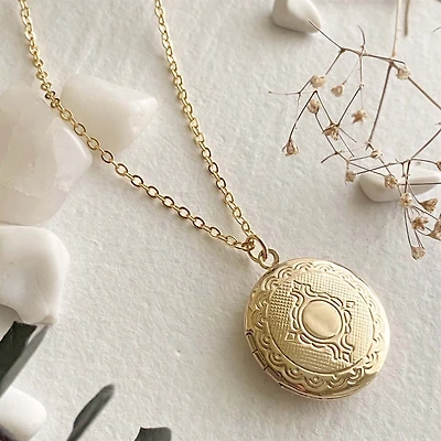 Adelaide Round Locket Necklace