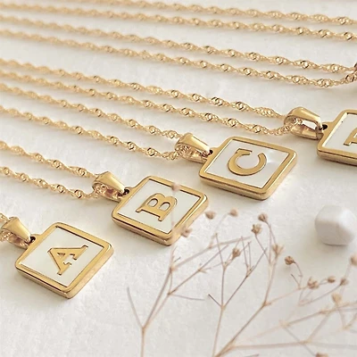 Carrie Initial Charm Necklace A