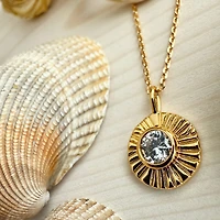 April / Diamond Damara Birthstone Charm Necklace