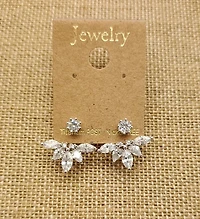 5 Marquise Cz Ear Jacket Silver w/ Clear CZ