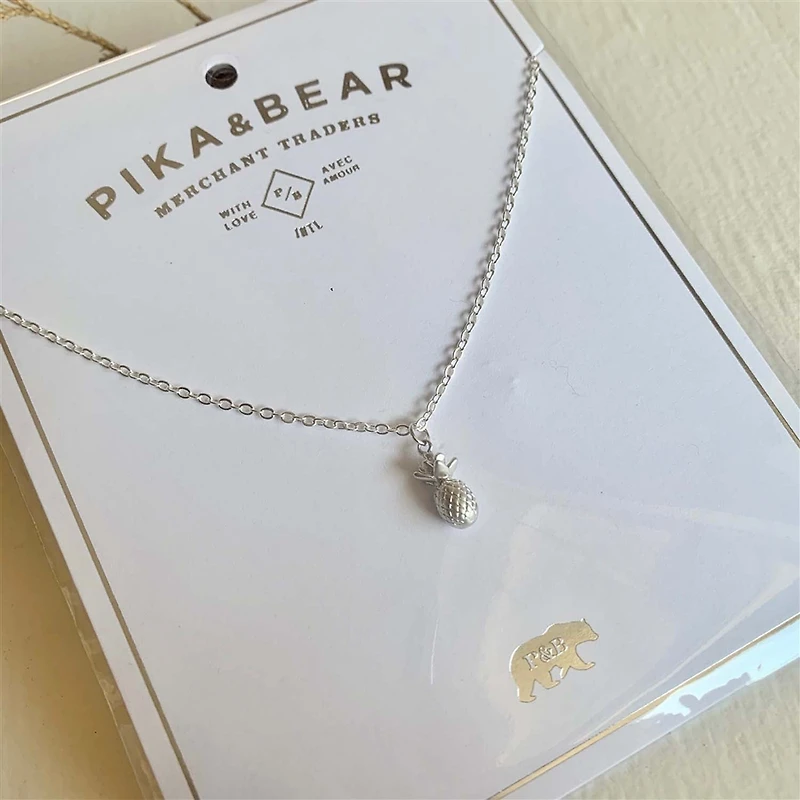 Aloha Tiny Pineapple Silver Pendant