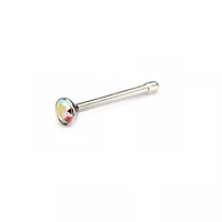 22g Bezel Set 2mm Iridescent Nose Bone