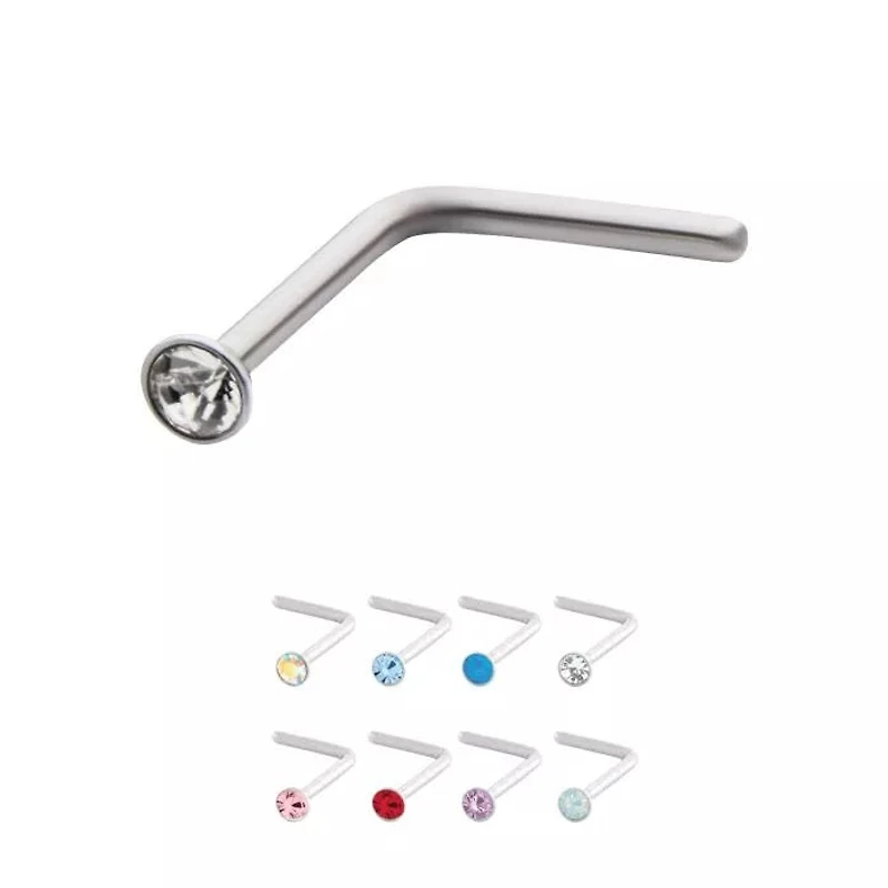 20 g con forma de curvatura en L superior gema 2 mm