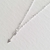 Bullseye Tiny Arrow Charm Necklace in Silver