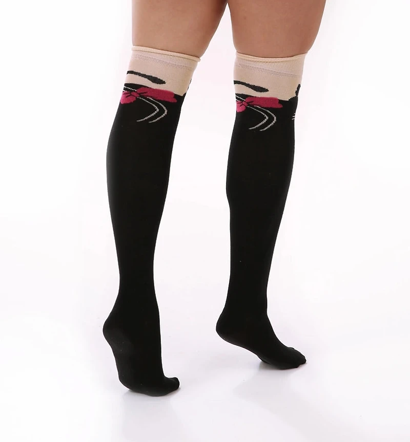 Cat Over the Knee Socks with Tail