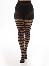 Fishnet Opaque Stripe Tights