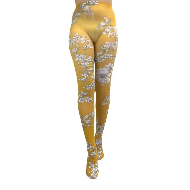 Jasmine Floral Printed Tight Mustard