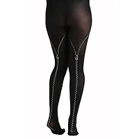 Flocked Tights with Zips