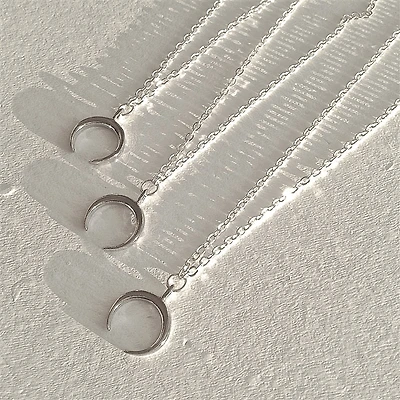 Hanwi Crescent Horns Silver Pendant Necklace