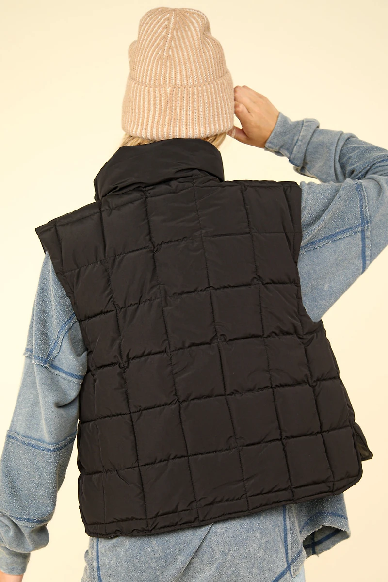 Solid Puffer Vest Plus