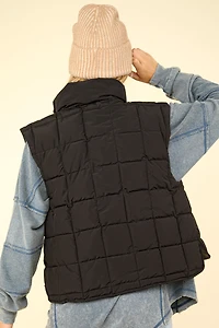 Solid Puffer Vest Plus