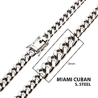 8mm Steel Miami Cuban Chain Necklace 24"
