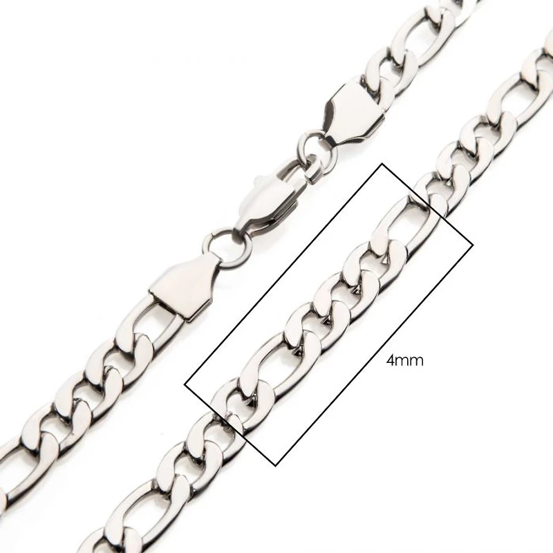 Steel Figaro Chain 4mm 22"