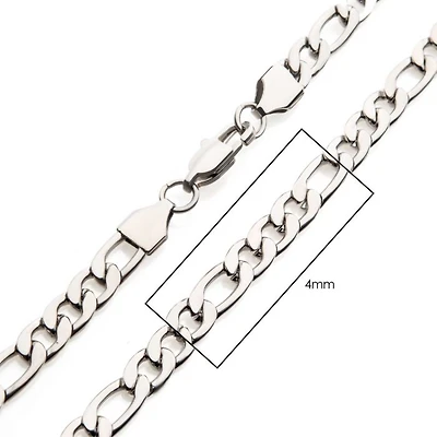 Steel Figaro Chain 4mm 22"