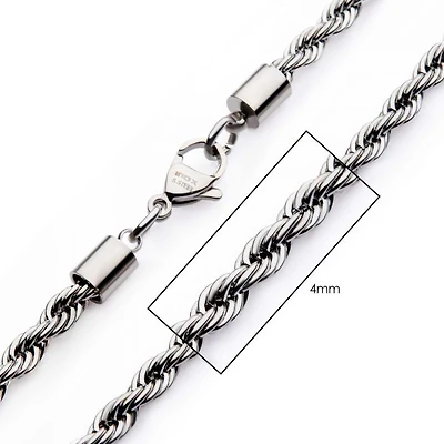 Steel Rope Chain 4MM 24" Necklace