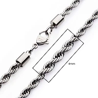 Cadena de cuerda de acero 4MM Collar de 24"