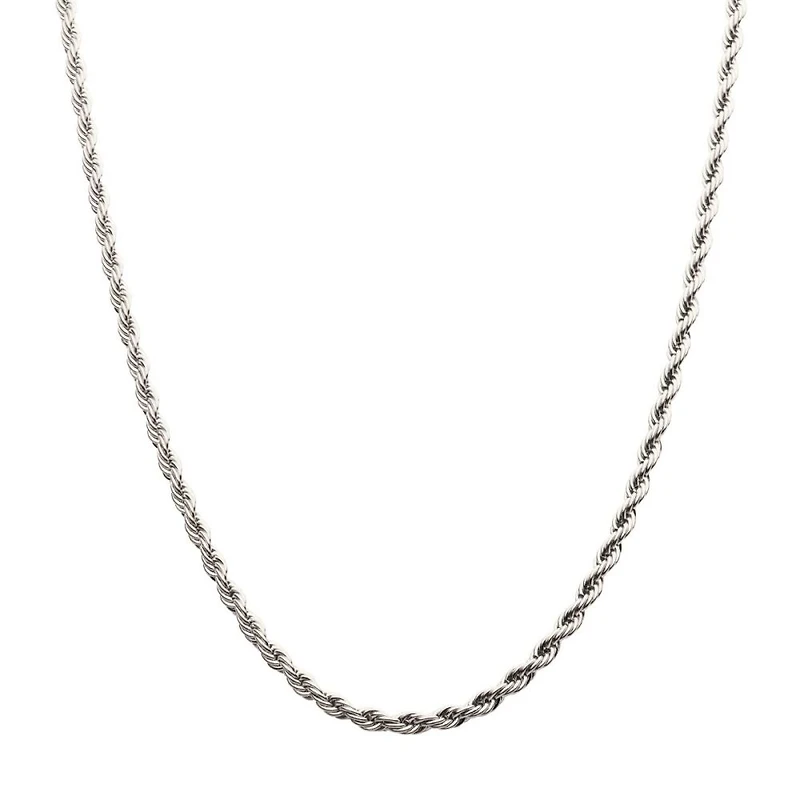 Cadena de cuerda de acero 4MM Collar de 24"