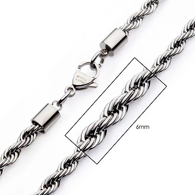 Cadena De Cuerda De Acero 6mm 22"