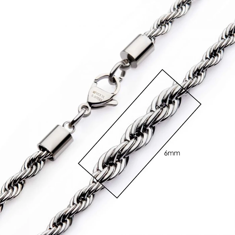 Cadena De Cuerda De Acero 6mm 26"