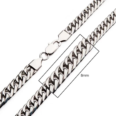 Stainless Steel Dome Curb Chain 8mm 20"