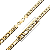 Gold IP Speckled Figaro Chain 7mm 22"
