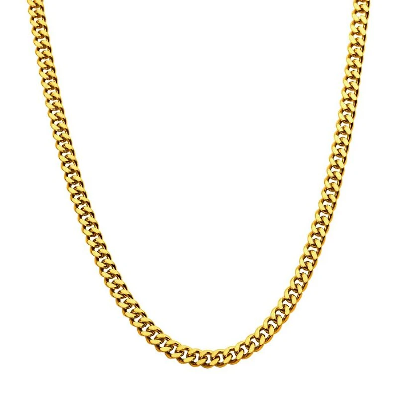 4mm 18Kt Gold IP Diamond Cut Curb Chain