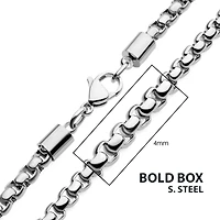 Steel Bold Box Chain 4mm x 22In