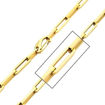 GOLD IP STEEL PAPERCLIP LINK CHAIN 22"
