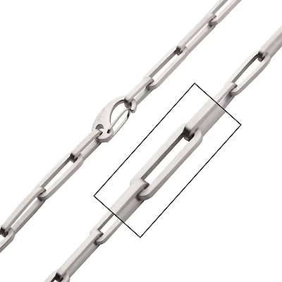 MATTE STEEL PAPERCLIP LINK CHAIN 22"