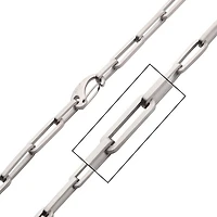 MATTE STEEL PAPERCLIP LINK CHAIN 22"