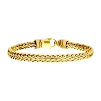 18Kt Gold IP Double Diamond Cut Spiga Bracelet 8"