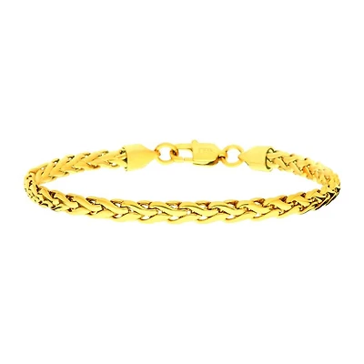 5mm 18Kt Gold IP Stainless Steel Spiga Chain Bracelet 8"