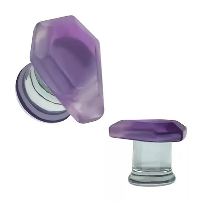 AMETHYST COFFIN DOUBLE FLARE 14G-2G