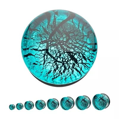 Crackle Double Flare Glass Plug