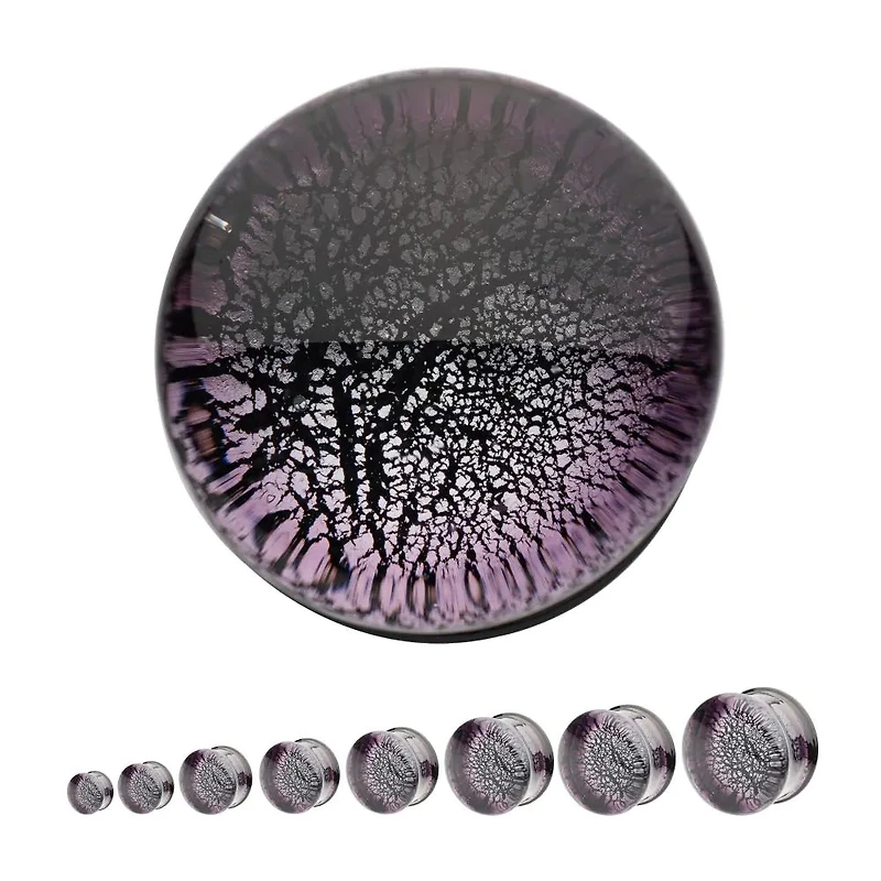 Crackle Double Flare Glass Plug
