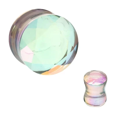 Faceted Glass Double Flare Plug