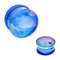 Iridescent Sparkle Double Flare Glass Plug