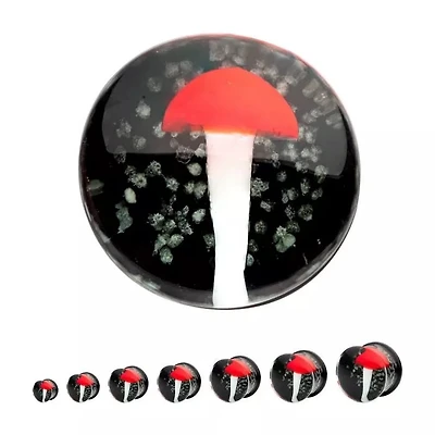 Mushroom Double Flare Glass Plug