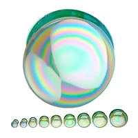 DOUBLE FLARE WHITE AB GLASS 14G-2G