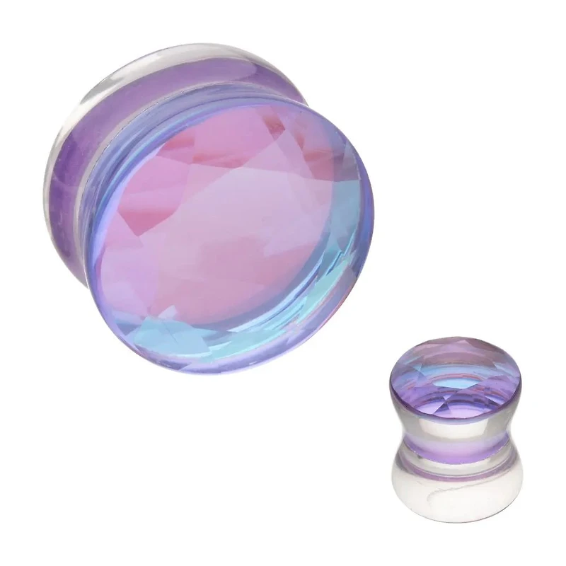 Faceted Glass Double Flare Plug
