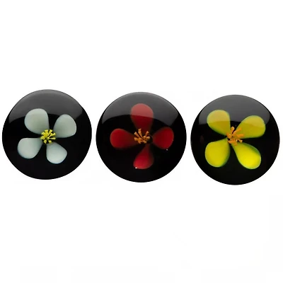 Flower Double Flare Glass Plug 0g - 7/8"