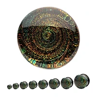 Galaxy Swirl Doble Llamarada Fondo Negro 0G-7/8
