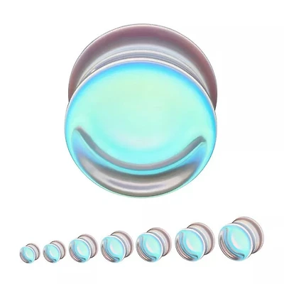 Iridescent Concave Glass Plug