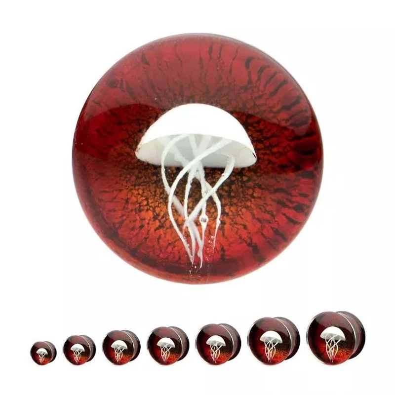 Jellyfish Double Flare Glass Plug 0g - 7/8"