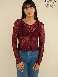Mae Deadstock Lace Cardigan - Plus