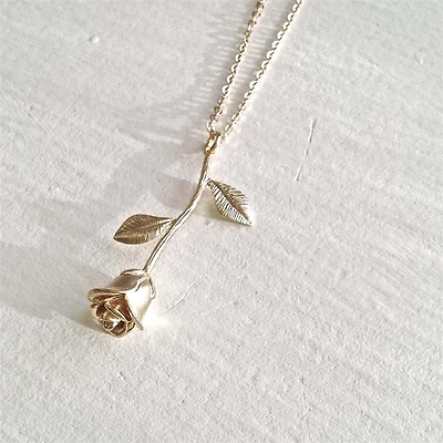 Every Rose Has Its Thorn Rose Necklace