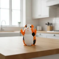 Orange Black And White Guinea Pig Middle Finger Figurine
