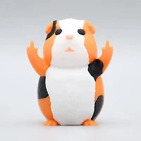 Orange Black And White Guinea Pig Middle Finger Figurine