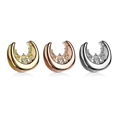 Ornate Teardrop CZ Saddle 1" +