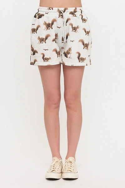 Squirrel Print Relaxed Fit Shorts